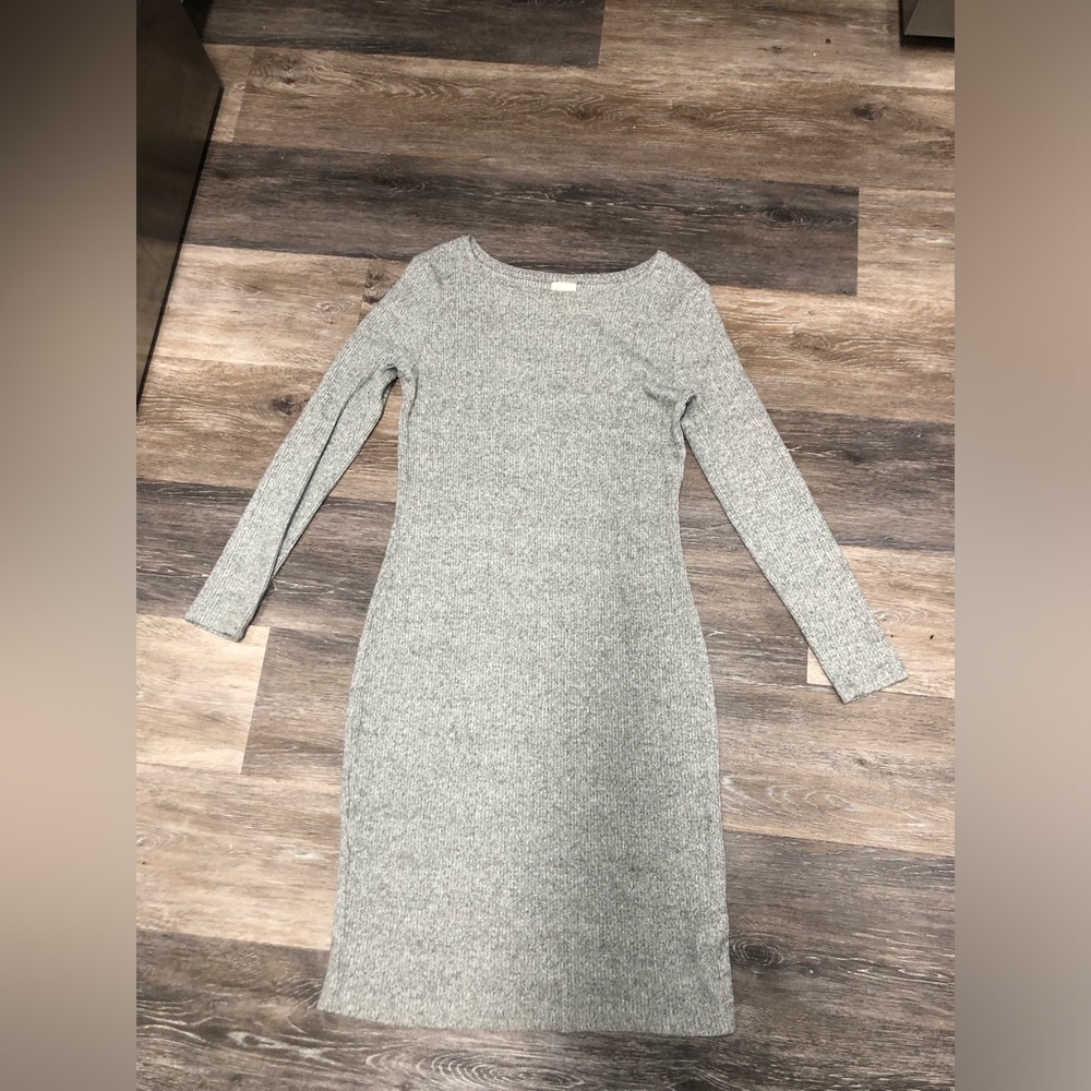 a new day Women's Long Sleeve Gray Dress Bodycon Size Small